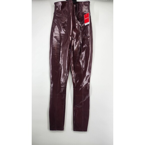 SPANX Pants - Spanx XS Ruby Red Faux Patent‎ Leather Leggings NWT